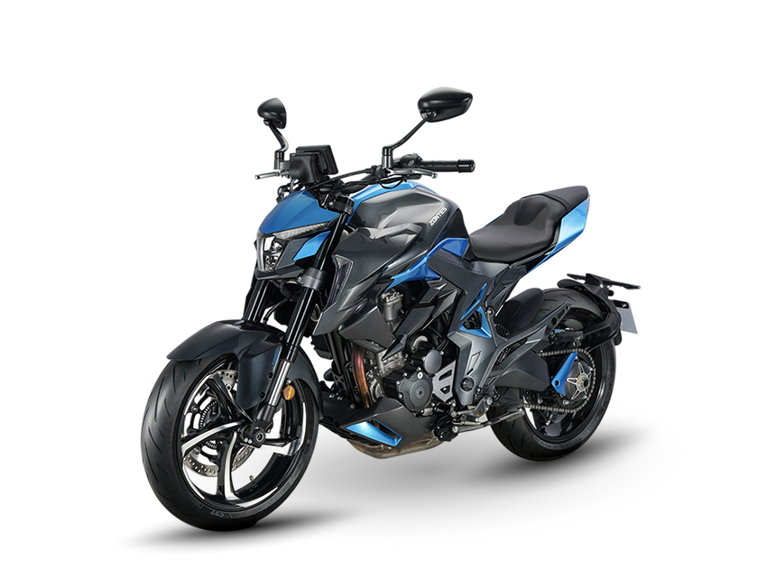 Zontes motos en Argentina - Zontes 350R azul con vista frontal izquierda. Zontes motos en Argentina - Zontes 350R azul con vista frontal izquierda.