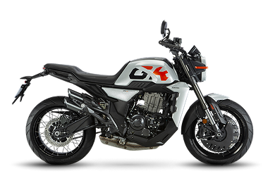 Zontes motos en Argentina - Zontes 350GK en color gris con detalles rojos, faro delantero redondo y ruedas de aleación.