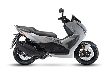 Zontes motos en Argentina - Scooter Zontes 368D gris con perfil lateral completo, asiento corrido y carroceria de lineas marcadas.