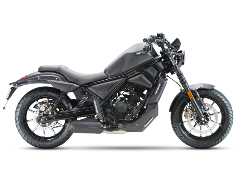 Zontes motos Argentina - Zontes C200 negra con diseño urbano Zontes motos Argentina - moto Zontes C200 negra con perfil lateral, asiento bajo y estructura expuesta